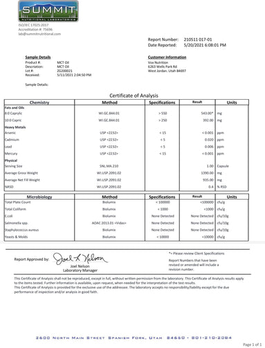 Aceite orgánico MCT